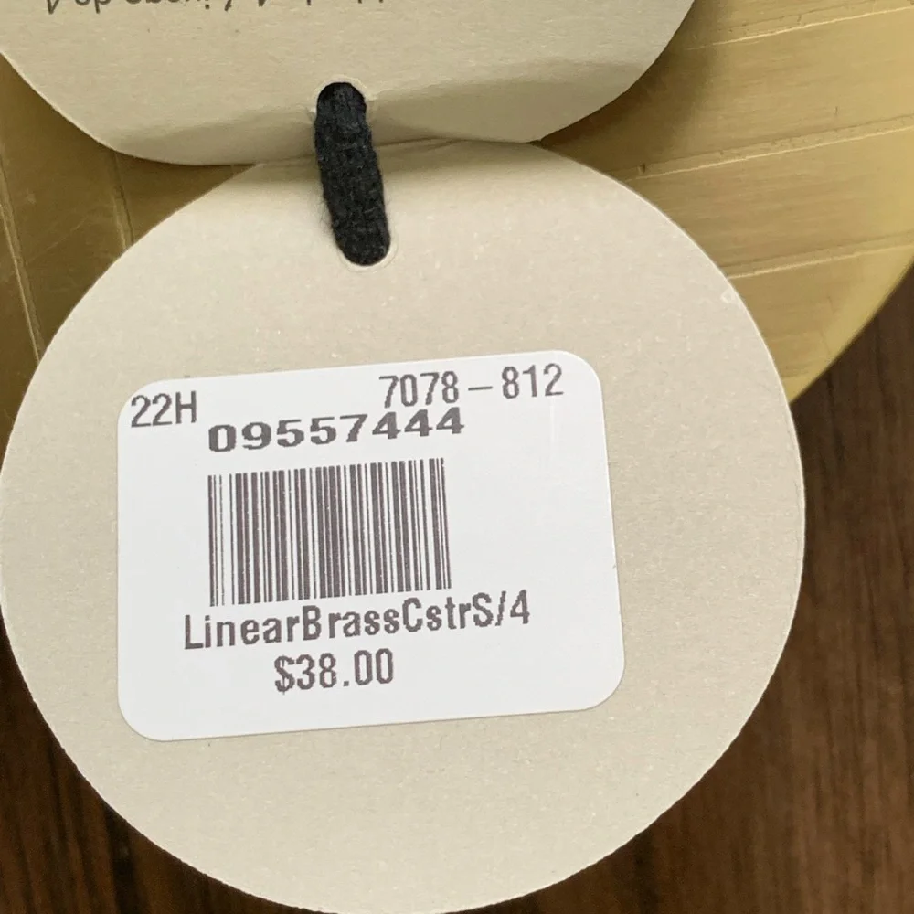 West elm Linear Brass Coasters set of 4